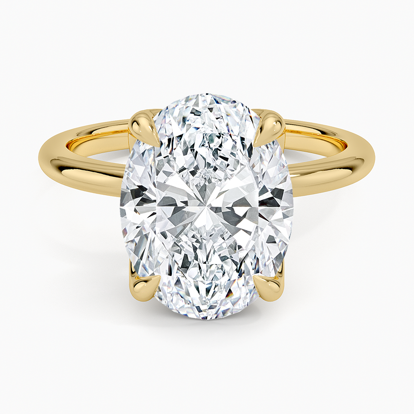4.00 Karat F-VS Oval Tektaş Laboratuvar Pırlanta Yüzük 18K - Bold Diamonds