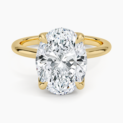 4.00 Karat F-VS Oval Tektaş Laboratuvar Pırlanta Yüzük 18K - Bold Diamonds