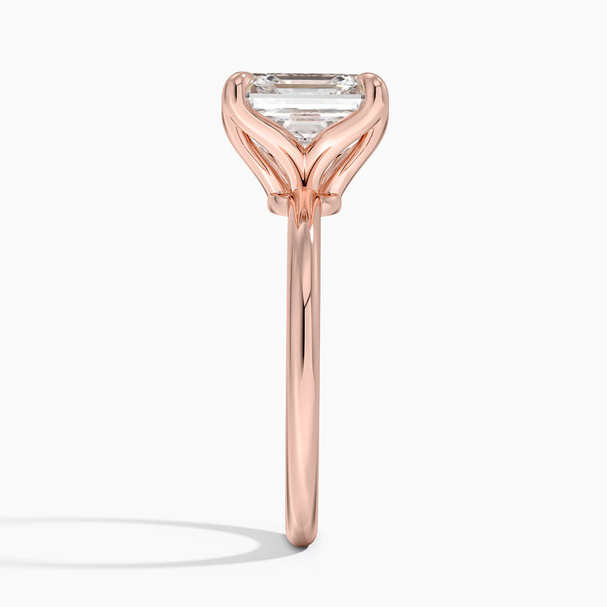 4.00 Karat F-VS Asscher Tektaş Laboratuvar Pırlanta Yüzük 18K - Bold Diamonds