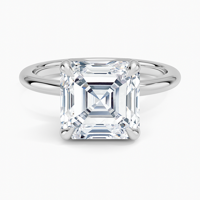 4.00 Karat F-VS Asscher Tektaş Laboratuvar Pırlanta Yüzük 18K - Bold Diamonds