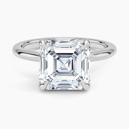 4.00 Karat F-VS Asscher Tektaş Laboratuvar Pırlanta Yüzük 18K - Bold Diamonds