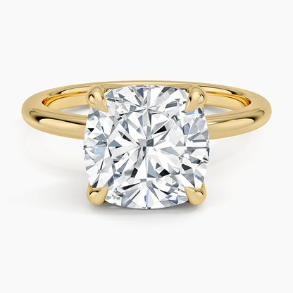 4.00 Karat F-VS Chusion Tektaş Laboratuvar Pırlanta Yüzük 18K - Bold Diamonds