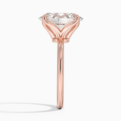 4.00 Karat F-VS Oval Tektaş Laboratuvar Pırlanta Yüzük 18K - Bold Diamonds
