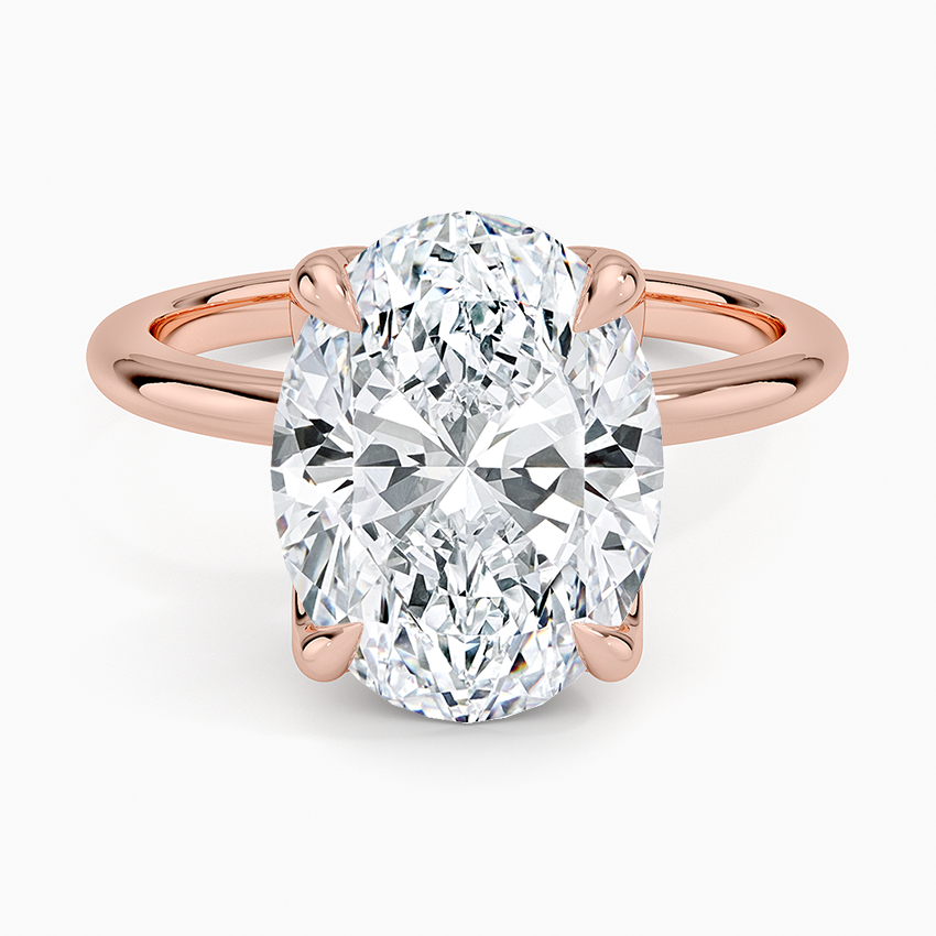 4.00 Karat F-VS Oval Tektaş Laboratuvar Pırlanta Yüzük 18K - Bold Diamonds