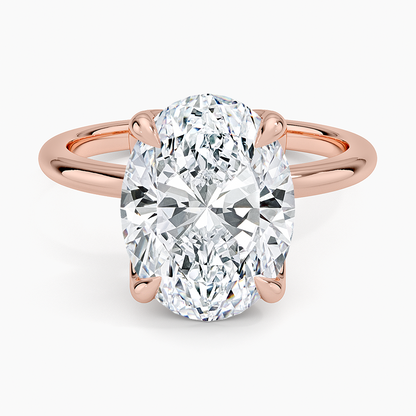4.00 Karat F-VS Oval Tektaş Laboratuvar Pırlanta Yüzük 18K - Bold Diamonds