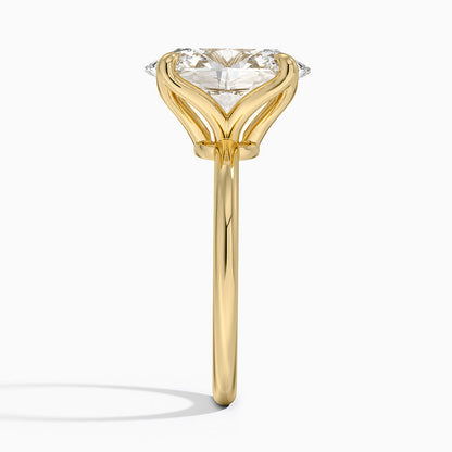 4.00 Karat F-VS Oval Tektaş Laboratuvar Pırlanta Yüzük 18K - Bold Diamonds
