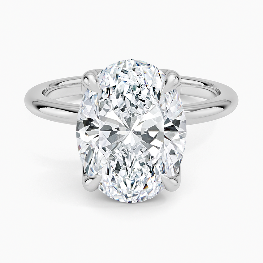 4.00 Karat F-VS Oval Tektaş Laboratuvar Pırlanta Yüzük 18K - Bold Diamonds
