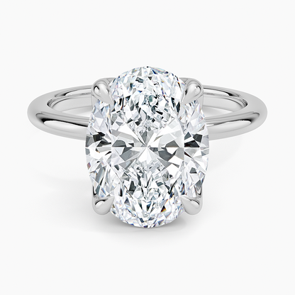 4.00 Karat F-VS Oval Tektaş Laboratuvar Pırlanta Yüzük 18K - Bold Diamonds
