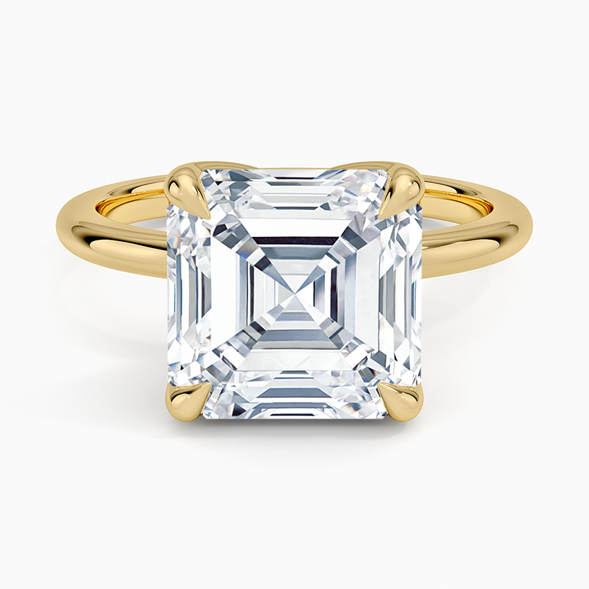 5.00 Karat F-VS Asscher Tektaş Laboratuvar Pırlanta Yüzük 18K - Bold Diamonds