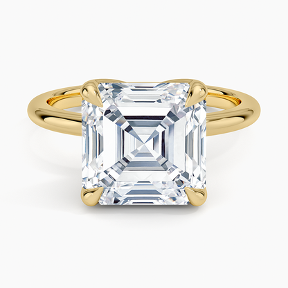 5.00 Karat F-VS Asscher Tektaş Laboratuvar Pırlanta Yüzük 18K - Bold Diamonds