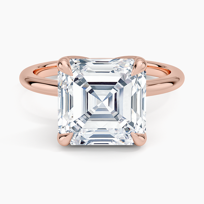 5.00 Karat F-VS Asscher Tektaş Laboratuvar Pırlanta Yüzük 18K - Bold Diamonds