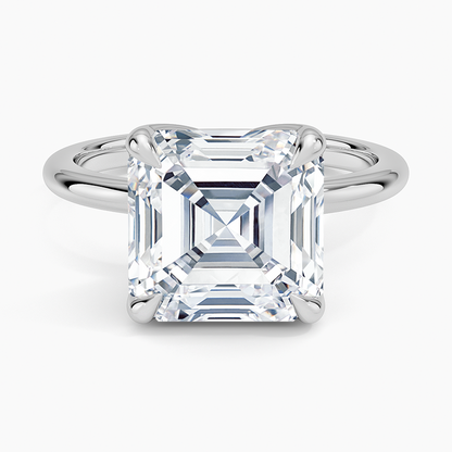 5.00 Karat F-VS Asscher Tektaş Laboratuvar Pırlanta Yüzük 18K - Bold Diamonds