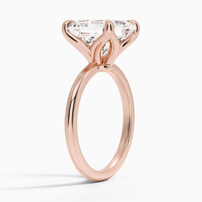 5.00 Karat F-VS Asscher Tektaş Laboratuvar Pırlanta Yüzük 18K - Bold Diamonds