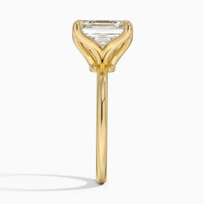 5.00 Karat F-VS Asscher Tektaş Laboratuvar Pırlanta Yüzük 18K - Bold Diamonds