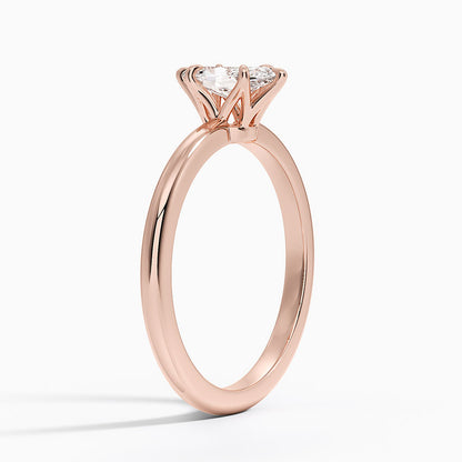 Altı Tırnak 0.50 Karat F-VS Markiz Tektaş Laboratuvar Pırlanta Yüzük 18K - Bold Diamonds