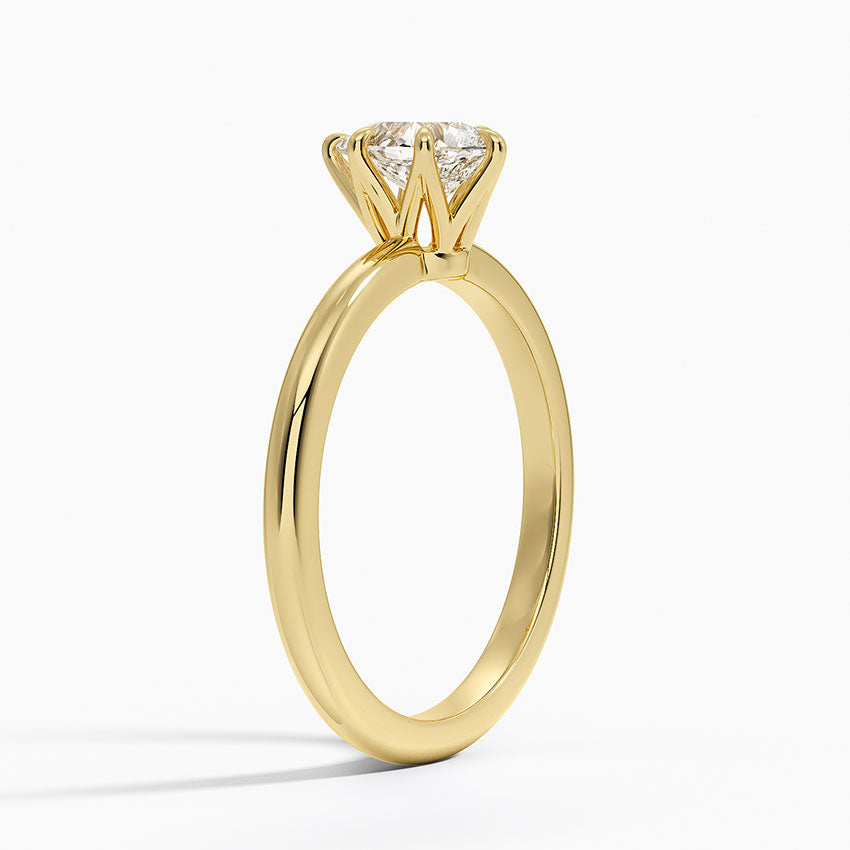 Altı Tırnak 0.50 Karat F-VS Damla Tektaş Laboratuvar Pırlanta Yüzük 18K - Bold Diamonds