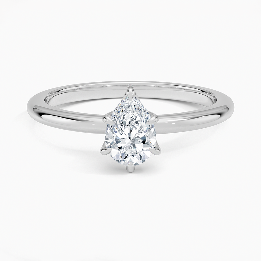 Altı Tırnak 0.50 Karat F-VS Damla Tektaş Laboratuvar Pırlanta Yüzük 18K - Bold Diamonds