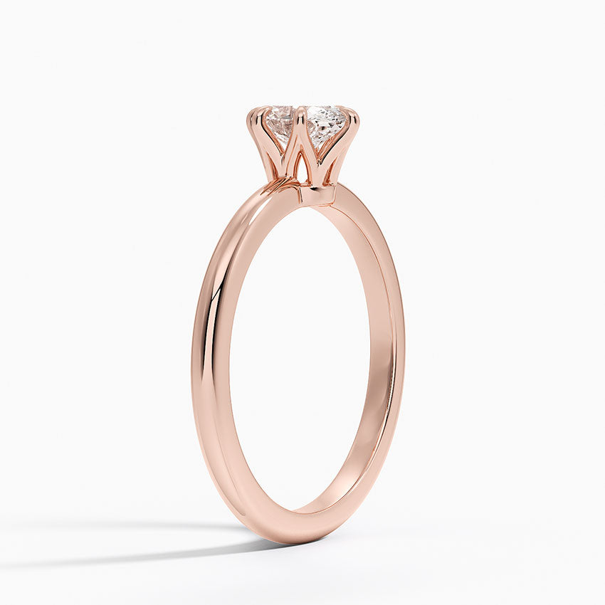 Altı Tırnak 0.50 Karat F-VS Oval Tektaş Laboratuvar Pırlanta Yüzük 18K - Bold Diamonds