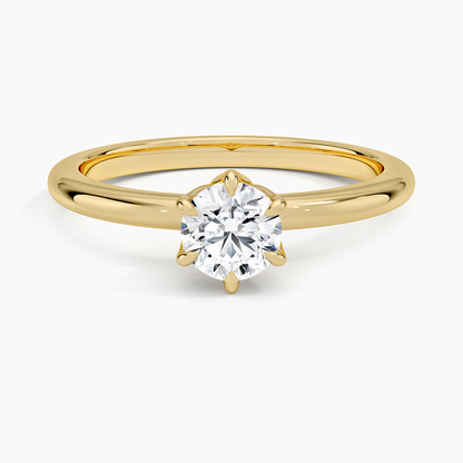 Altı Tırnak 1.00 Karat F-VS Tektaş Laboratuvar Pırlanta Yüzük 18K - Bold Diamonds