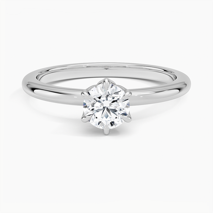 Altı Tırnak 1.00 Karat F-VS Tektaş Laboratuvar Pırlanta Yüzük 18K - Bold Diamonds