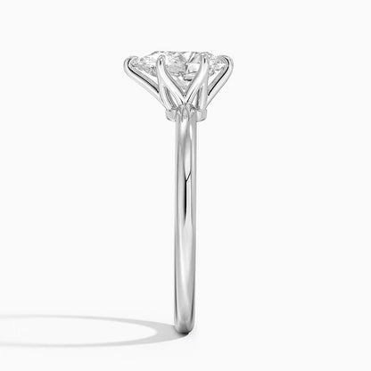 Altı Tırnak 1.00 Karat F-VS Damla Tektaş Laboratuvar Pırlanta Yüzük 18K - Bold Diamonds