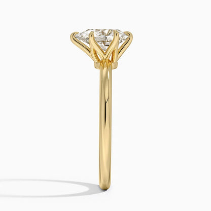 Altı Tırnak 1.00 Karat F-VS Damla Tektaş Laboratuvar Pırlanta Yüzük 18K - Bold Diamonds