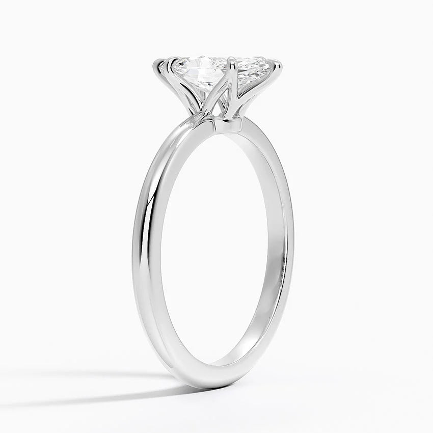Altı Tırnak 1.00 Karat F-VS Markiz Tektaş Laboratuvar Pırlanta Yüzük 18K - Bold Diamonds