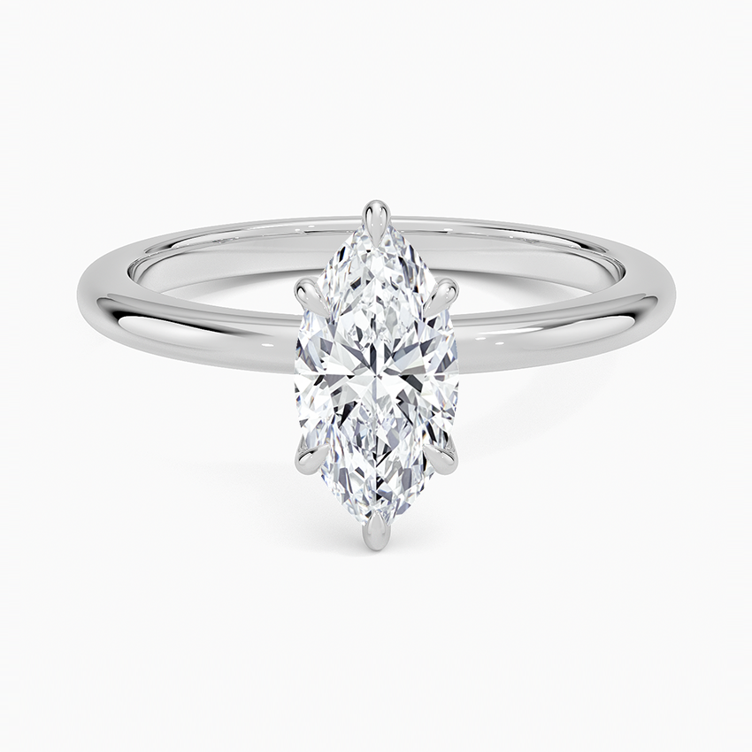 Altı Tırnak 1.00 Karat F-VS Markiz Tektaş Laboratuvar Pırlanta Yüzük 18K - Bold Diamonds