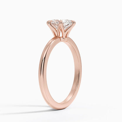 Altı Tırnak 1.00 Karat F-VS Oval Tektaş Laboratuvar Pırlanta Yüzük 18K - Bold Diamonds