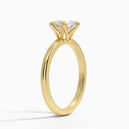 Altı Tırnak 1.00 Karat F-VS Oval Tektaş Laboratuvar Pırlanta Yüzük 18K - Bold Diamonds
