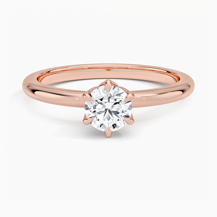 Altı Tırnak 1.00 Karat F-VS Tektaş Laboratuvar Pırlanta Yüzük 18K - Bold Diamonds