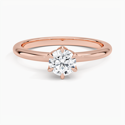 Altı Tırnak 1.00 Karat F-VS Tektaş Laboratuvar Pırlanta Yüzük 18K - Bold Diamonds