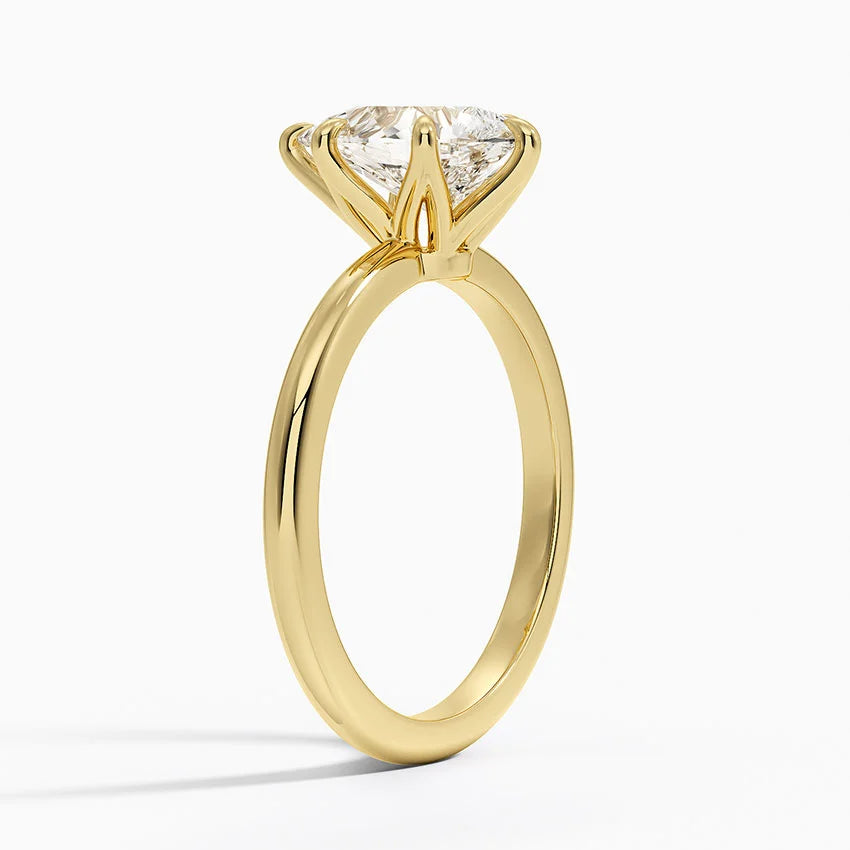 Altı Tırnak 1.50 Karat F-VS Damla Tektaş Laboratuvar Pırlanta Yüzük 18K - Bold Diamonds