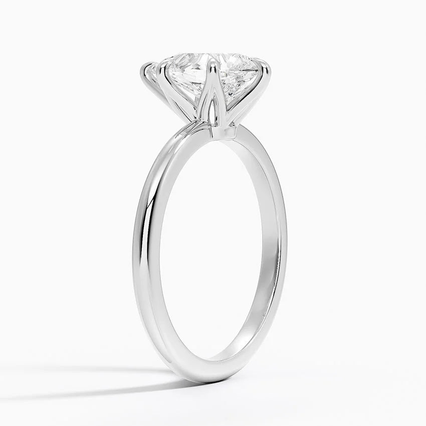 Altı Tırnak 1.50 Karat F-VS Damla Tektaş Laboratuvar Pırlanta Yüzük 18K - Bold Diamonds