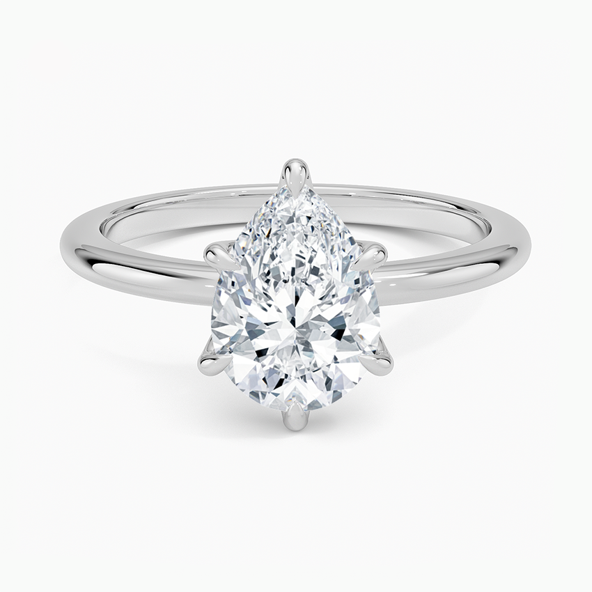 Altı Tırnak 1.50 Karat F-VS Damla Tektaş Laboratuvar Pırlanta Yüzük 18K - Bold Diamonds
