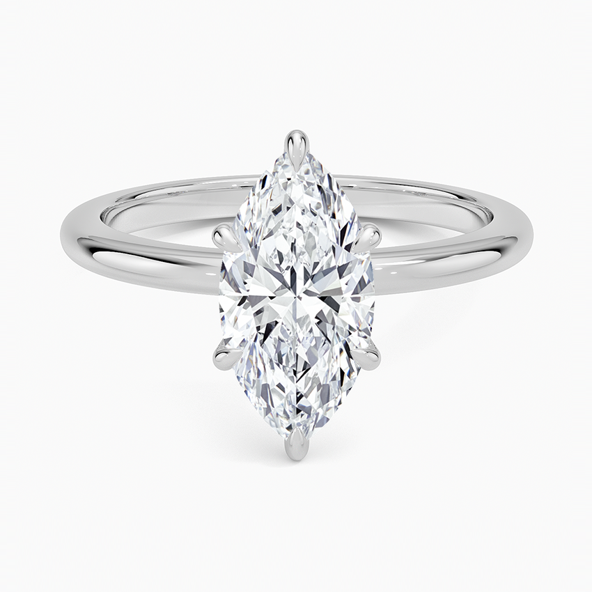 Altı Tırnak 1.50 Karat F-VS Markiz Tektaş Laboratuvar Pırlanta Yüzük 18K - Bold Diamonds