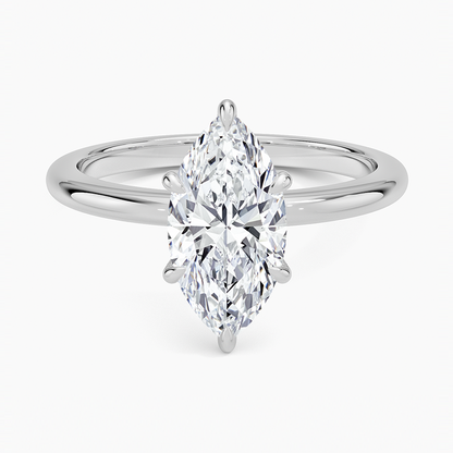Altı Tırnak 1.50 Karat F-VS Markiz Tektaş Laboratuvar Pırlanta Yüzük 18K - Bold Diamonds