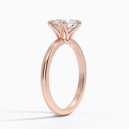 Altı Tırnak 1.50 Karat F-VS Oval Tektaş Laboratuvar Pırlanta Yüzük 18K - Bold Diamonds