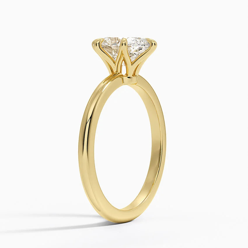 Altı Tırnak 1.50 Karat F-VS Oval Tektaş Laboratuvar Pırlanta Yüzük 18K - Bold Diamonds