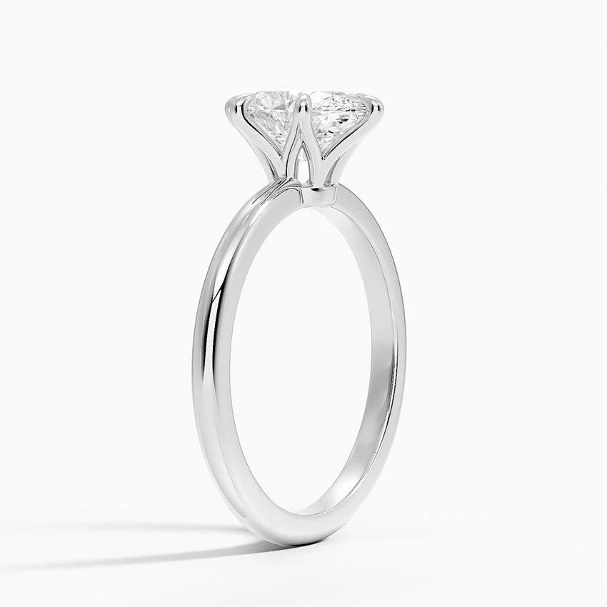 Altı Tırnak 1.50 Karat F-VS Oval Tektaş Laboratuvar Pırlanta Yüzük 18K - Bold Diamonds