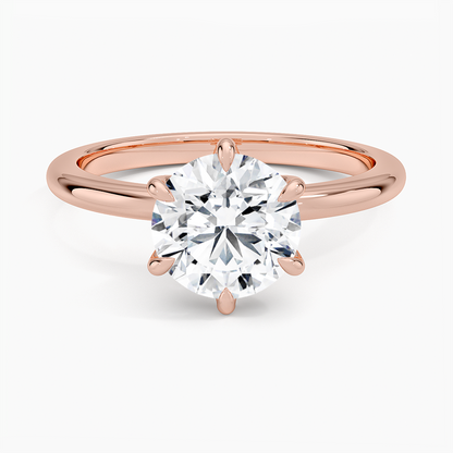 Altı Tırnak 1.50 Karat F-VS Tektaş Laboratuvar Pırlanta Yüzük 18K - Bold Diamonds
