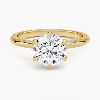 Altı Tırnak 1.50 Karat F-VS Tektaş Laboratuvar Pırlanta Yüzük 18K - Bold Diamonds