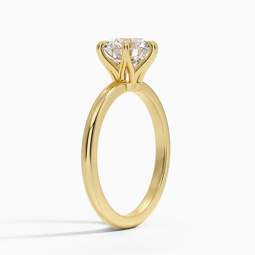 Altı Tırnak 1.50 Karat F-VS Tektaş Laboratuvar Pırlanta Yüzük 18K - Bold Diamonds