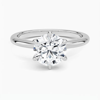 Altı Tırnak 1.50 Karat F-VS Tektaş Laboratuvar Pırlanta Yüzük 18K - Bold Diamonds