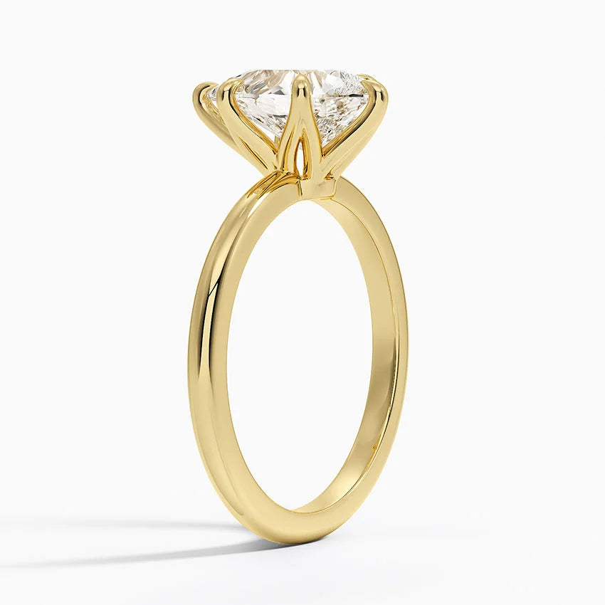 Altı Tırnak 2.00 Karat F-VS Damla Tektaş Laboratuvar Pırlanta Yüzük 18K - Bold Diamonds