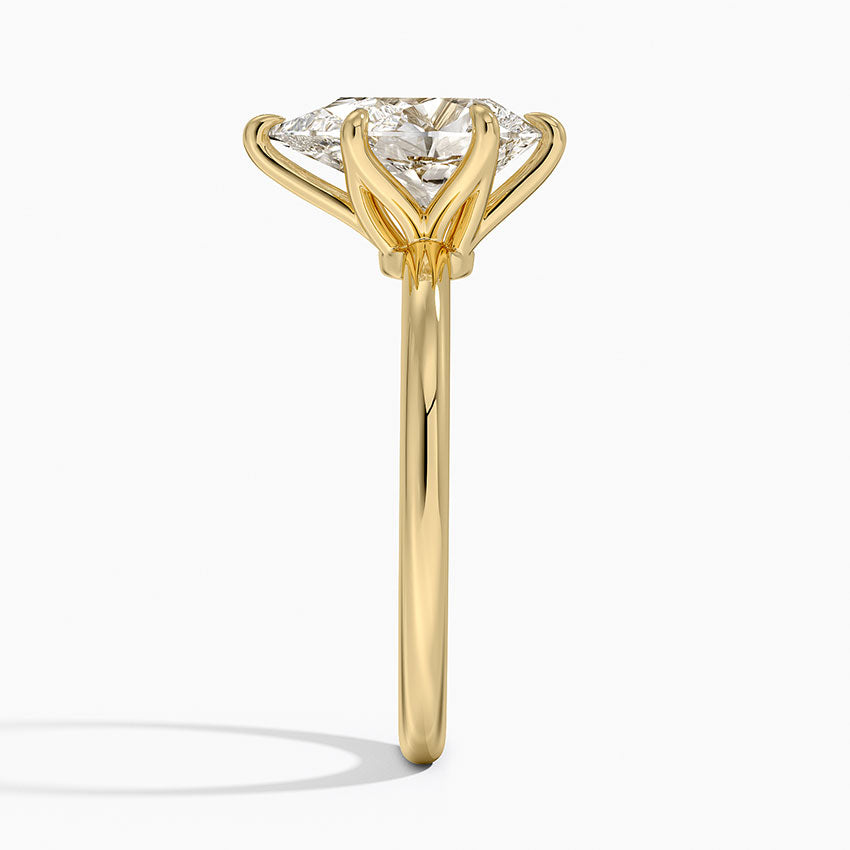 Altı Tırnak 2.00 Karat F-VS Damla Tektaş Laboratuvar Pırlanta Yüzük 18K - Bold Diamonds