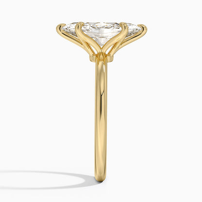 Altı Tırnak 2.00 Karat F-VS Markiz Tektaş Laboratuvar Pırlanta Yüzük 18K - Bold Diamonds
