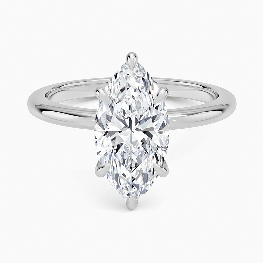 Altı Tırnak 2.00 Karat F-VS Markiz Tektaş Laboratuvar Pırlanta Yüzük 18K - Bold Diamonds