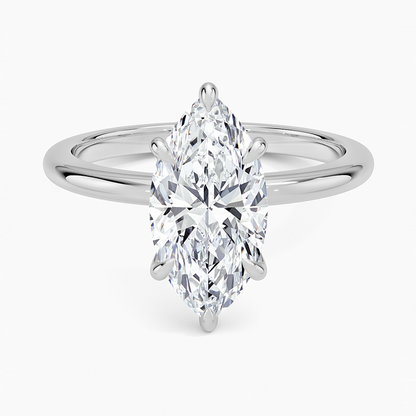 Altı Tırnak 2.00 Karat F-VS Markiz Tektaş Laboratuvar Pırlanta Yüzük 18K - Bold Diamonds