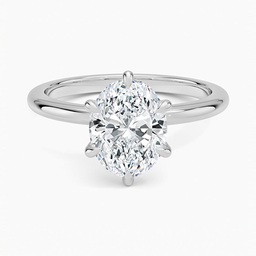 Altı Tırnak 2.00 Karat F-VS Oval Tektaş Laboratuvar Pırlanta Yüzük 18K - Bold Diamonds